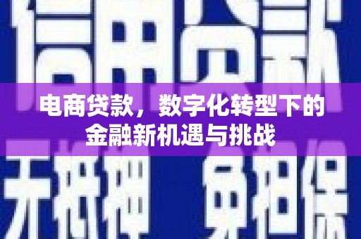 玉山电商贷款，数字化转型下的金融新机遇与挑战