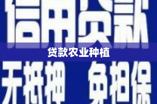 玉山贷款农业种植