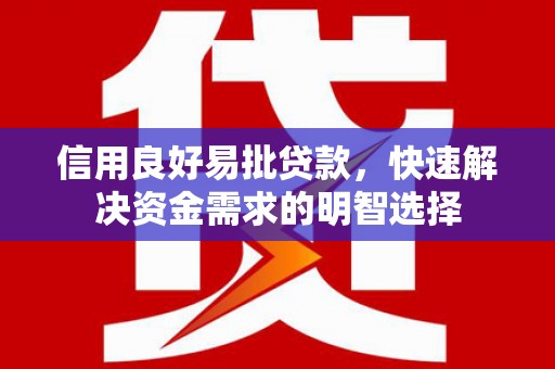 玉山信用良好易批贷款，快速解决资金需求的明智选择