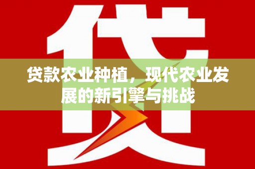玉山贷款农业种植，现代农业发展的新引擎与挑战