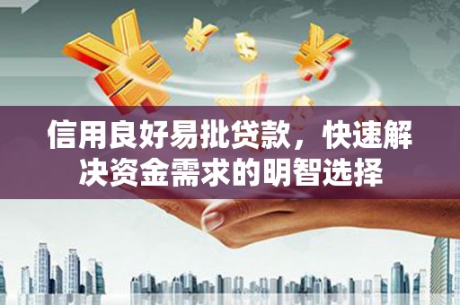 玉山信用良好易批贷款，快速解决资金需求的明智选择