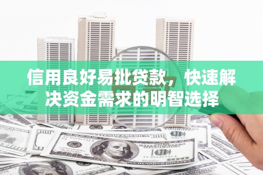 玉山信用良好易批贷款，快速解决资金需求的明智选择