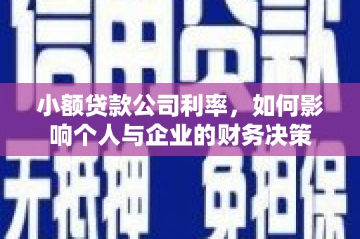 玉山小额贷款公司利率，如何影响个人与企业的财务决策