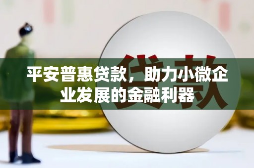 玉山平安普惠贷款，助力小微企业发展的金融利器