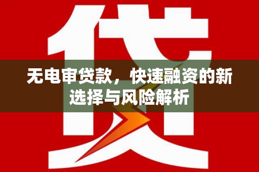 玉山无电审贷款，快速融资的新选择与风险解析